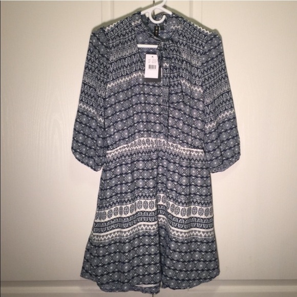 Want & Need- Woman’s Printed 3/4 Sleeve Dress - Picture 4 of 4